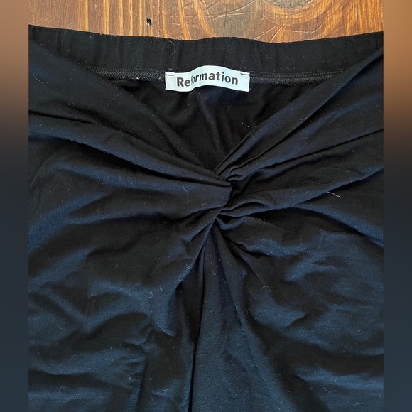 REFORMATION Rylan Black Skirt Slit REVOLVE - Picture 6 of 7